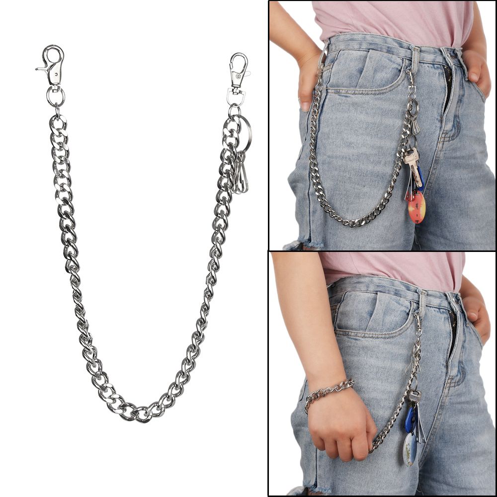 Joias Hipster Hip Hop Punk Rock Chaveiro para Calça Jeans Corrente Grossa Corrente de Carteira Biker Corrente de Cinto