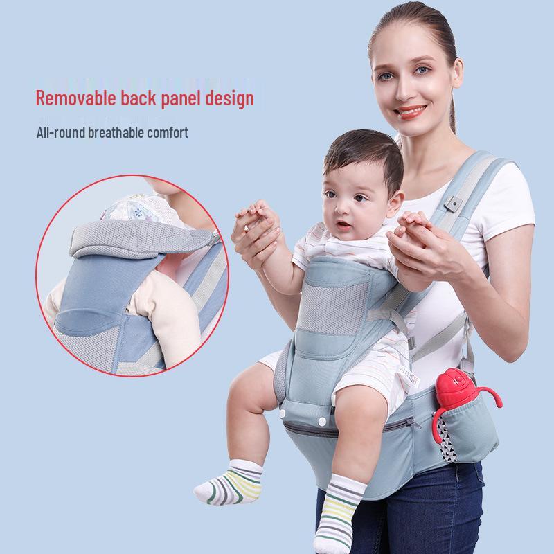 Multifunctional Baby Carrier with Horizontal Hold & Waist Stool Storage