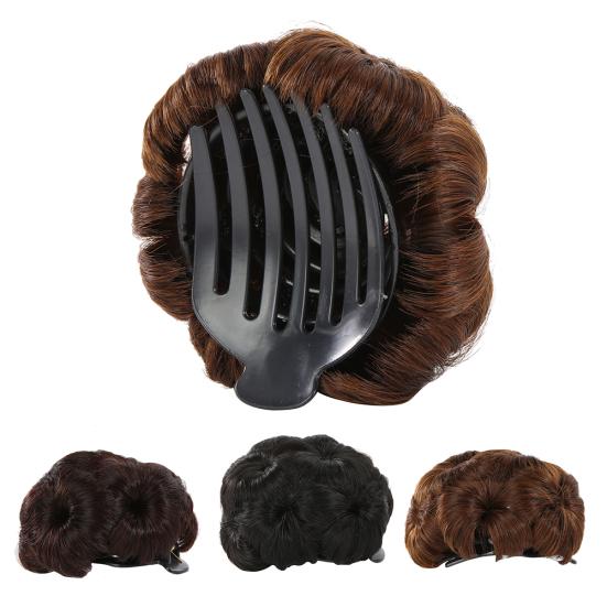 Wavy Curly Synthetic Hair Bun Cover Hairpiece Clip Wig Scrunchie Hair Extensions