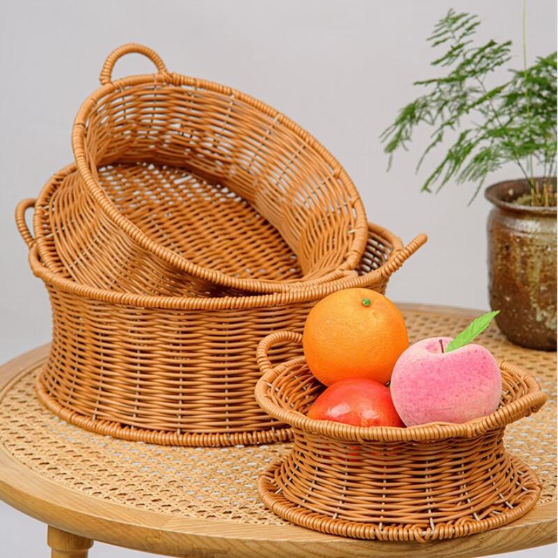 Корзина для хранения фруктов и хлеба из искусственного ротанга