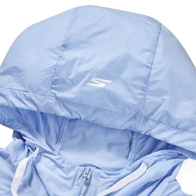 Skechers SS23 Solid Color Hooded Sports Quick-Dry UV Protection Cool Feeling Sun Protection Clothing Women tops Calm-Blue P223W080-00T3