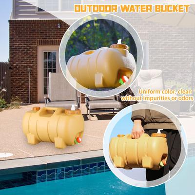 Balde de Plástico HDPE de 20 Litros para Exterior, Grau Alimentício, com Torneira, Balde para Água Potável para Acampamento de Carro, Panela de Mão