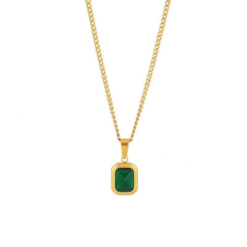 High-End Heart & Geometric Titanium Steel Clavicle Necklace for European & American Markets