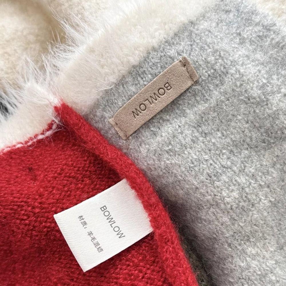 Knitted Wool Assorted Colors Scarf Warm Neck Scarves Plush Long Narrow Scarves Autumn Winter