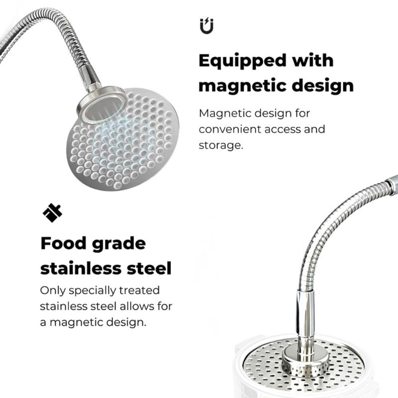 Metal Water Head Coffee Puck Screen for Coffee Filters with Flexible Hose for Sink Side Coffee Bar Use, Kitchen Work, and Washing Tasks