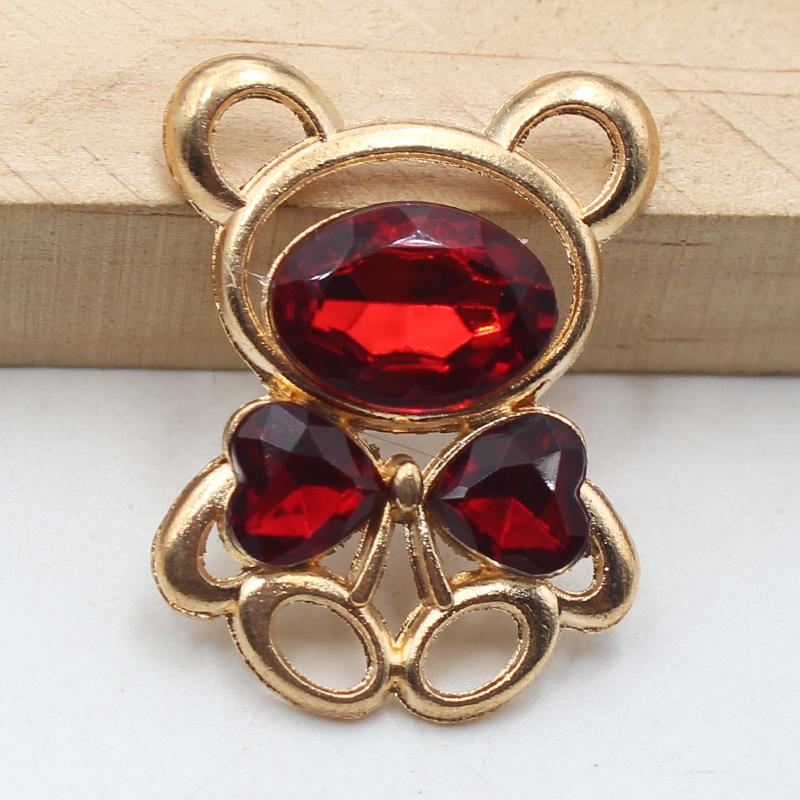 10pcs25 * 30MM Fashionable And Cute Alloy Teddy Bear DIY Accessories Hair Accessories Cartoon Phone Case Hole Shoe Accessories