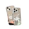Fun expression bag mirror surface is suitable for iPhone17 mobile phone case 16pro electroplating button x Apple 13 all-inclusive 14