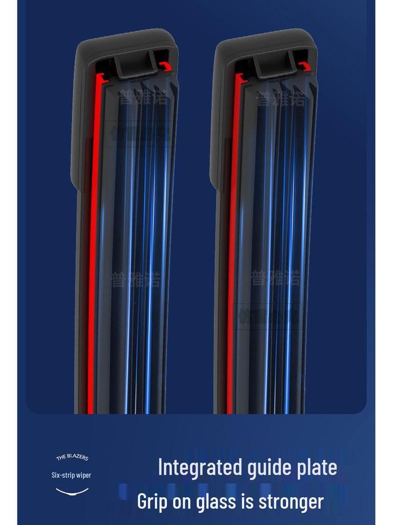 Silent Silicone Wiper Blades: Double 6-Layer Bone-Free Rubber for Front & Rear