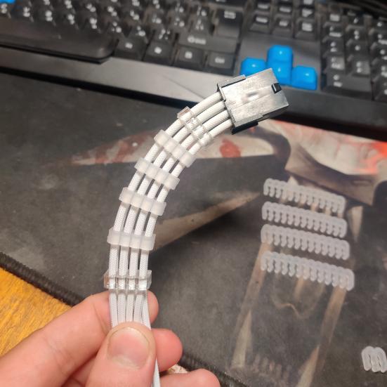 24Pcs/Set PP Cable Comb Reusable 6/8/24Pin Computer Power Cable Clamp Organizer Cord Management for Desktop