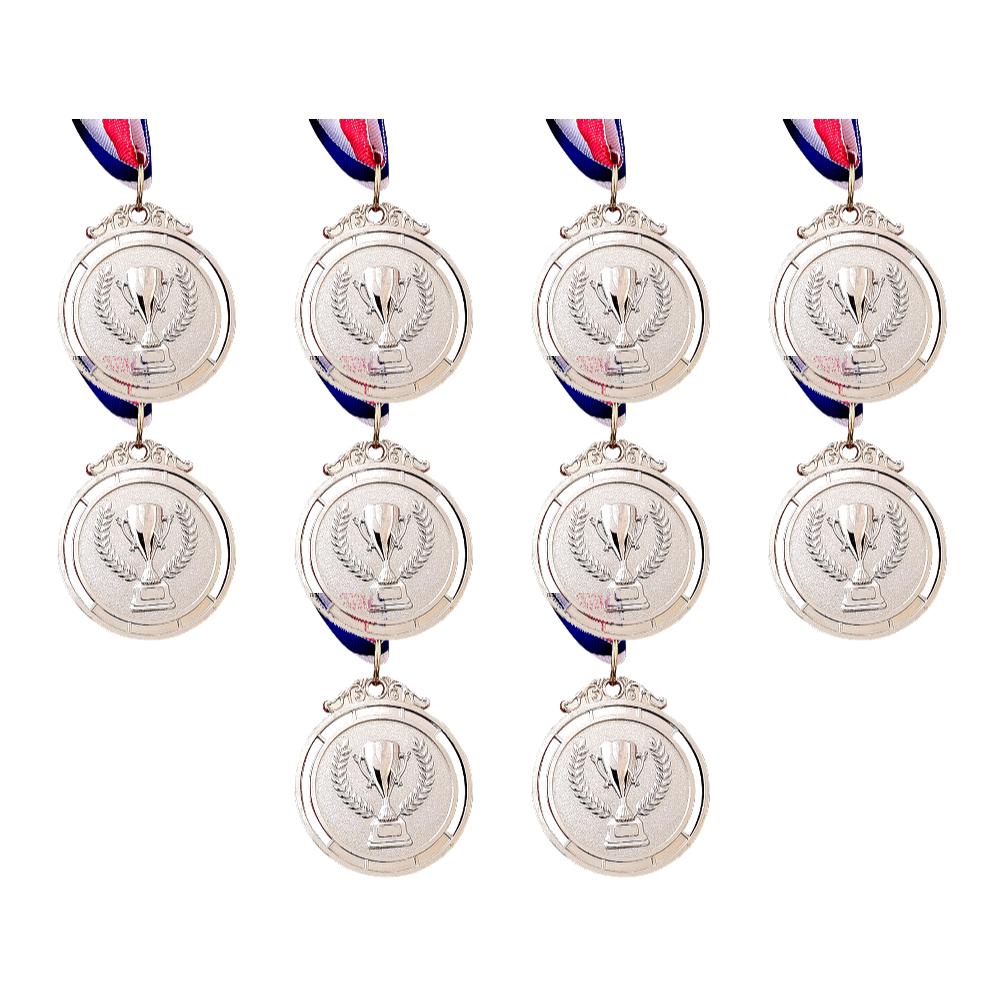 50-1PCS 2 Inches Gold Silver Bronze Award Medal with Neck Ribbon Gold Silver Bronze Prize Round for Competitions Party