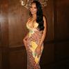 European and American Women's Clothing Leopard Print Splicing One-step Hip Skirt Low-cut Neck Collar Sexy Waist Dress