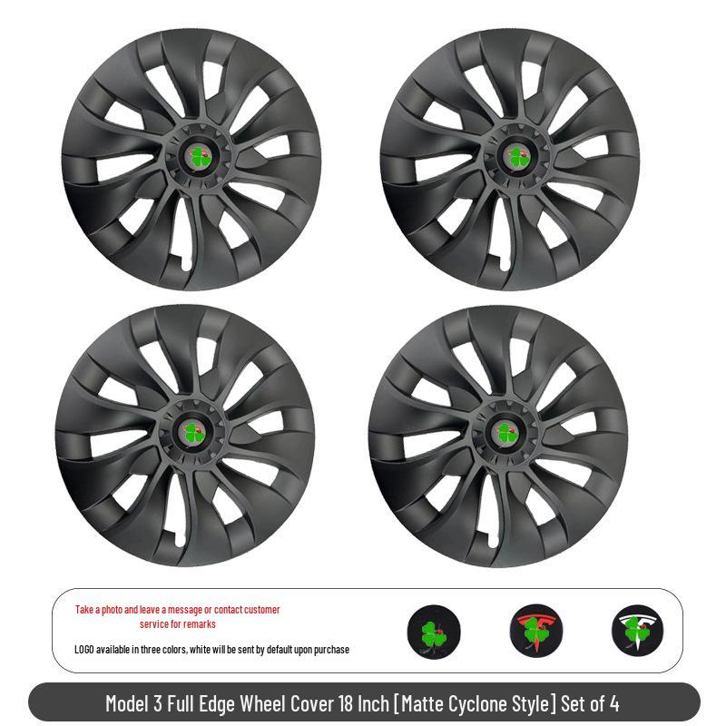 Tesla Model 3 Wheel Hub Caps & Rim Protectors for 17-25 Versions, 18-inch