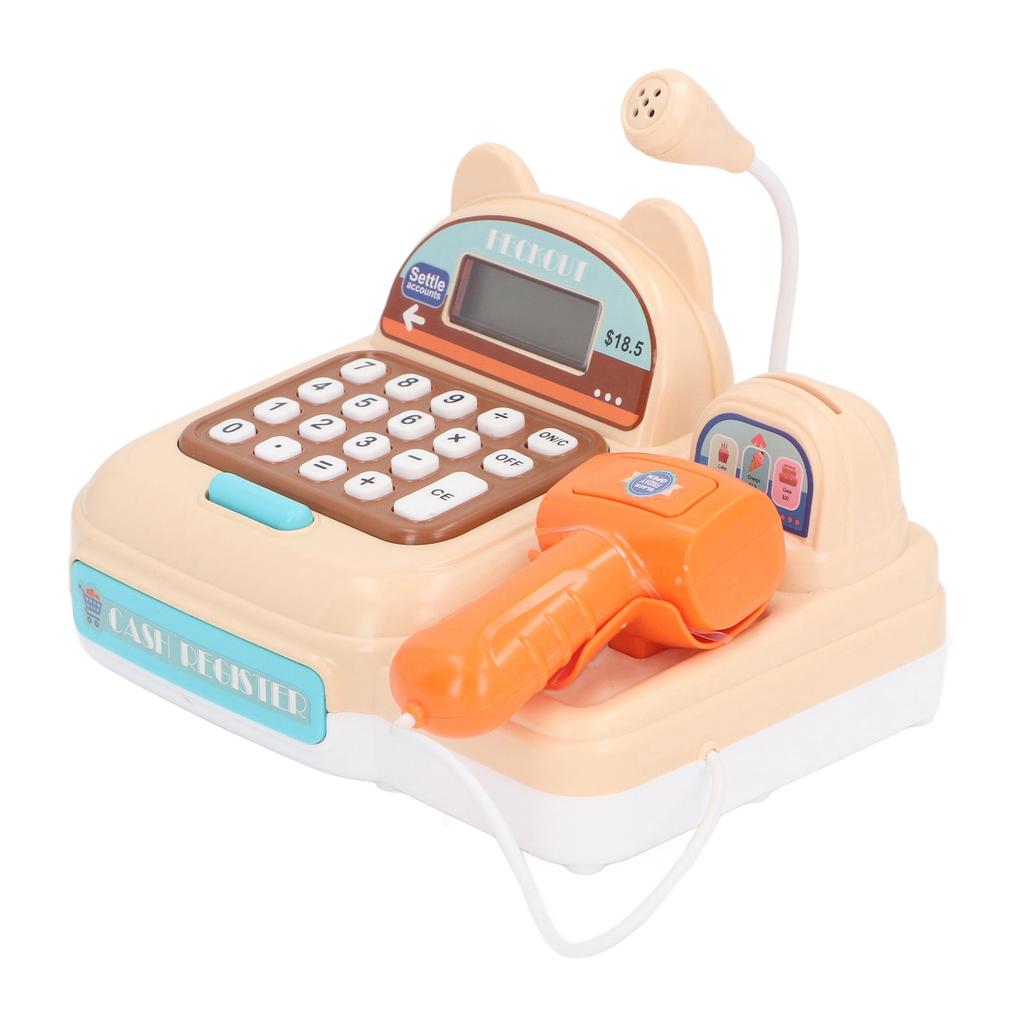 Children Play Cash Register Toy Fun Supermarket Checkout Toy with Microphone Sounds for Boys Girls Toddlers