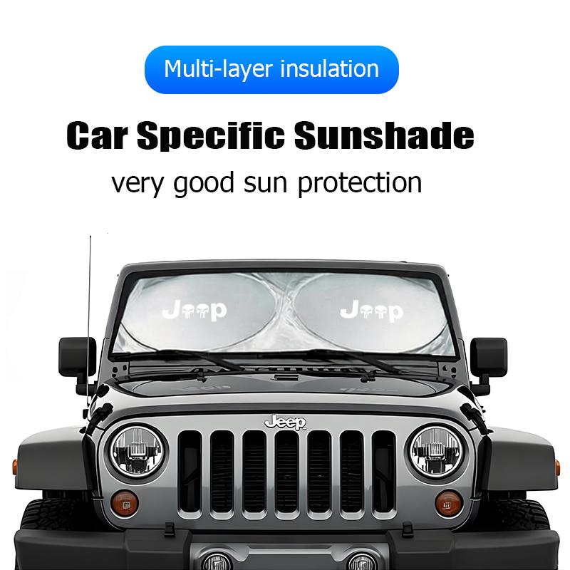Car Windscreen Sunshade Cover UV Protection Sun Visor For Jeep Wrangler JK Gladiator Renegade Grand Cherokee Wagoneer Avenger Re