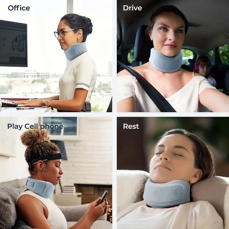 Adjustable soft foam neck support breathable ergonomic V shape design perfect for sleep and travel comfort