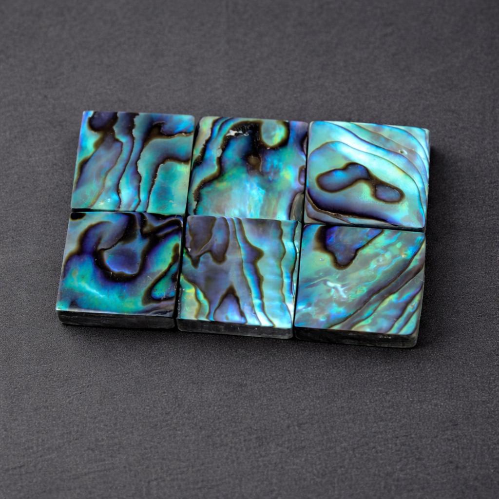 Abalone Shell Square Cabochons – Natural Paua Shell Blue Green Inlay for Jewelry Making