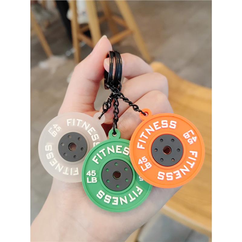 2025 New Barbell Keychain Silicone Dumbbell Keychain Gym Gifts For Gym Lovers Fitness Trainer Gift Backpack Car Key Pendant