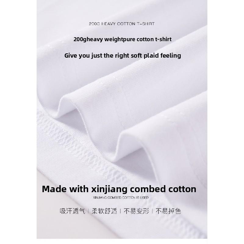 New 200g short-sleeve combed cotton solid color t-shirt, versatile summer women's outerwear and inner layer, round-neck tee for students