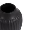 Ribbed Matte Black Ceramic Curved Vase Tabletop Decorative Flower Arrangements Elegant Home Decor Gift Idea Indoor Use