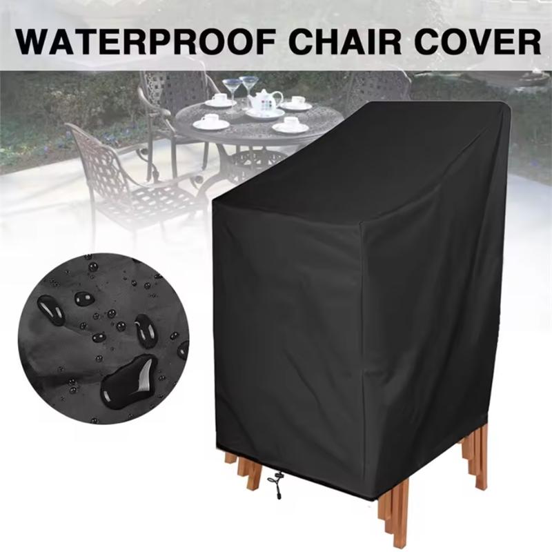 1/2pcs Stackable Patio Chair Cover 210D Oxford Waterproof Outdoor Garden Furniture Protector Covers Dustproof Chair Organizer