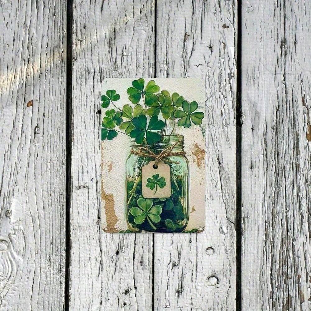 Luck of the Irish Metal Sign, 2D Clover Pub Decor for St. Patrick's Day, Farmhouse Wall Art for Home, Man Cave, Garage & Festival