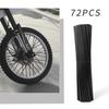 Spork Set 72 Pc Set Motorcycle/Bicycle Spoke Guard PE Material High Heat Resistant for Wheels Soft Durable Black