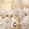 16-Piece Champagne Gold & White Christmas Tree Hanging Ornaments Set