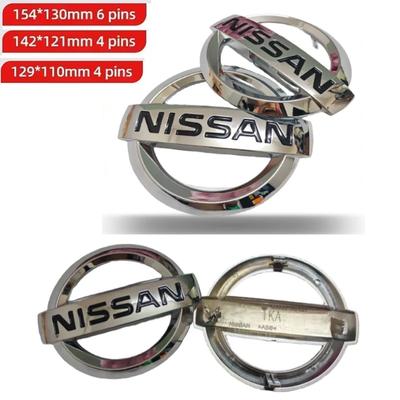 12.9/14.1/15.3cm ABS Chrome Car Front Trunk Emblem for X-Trail Qashqai Tiida Teana Livina NV200 NP300 Sentra Altima Versa