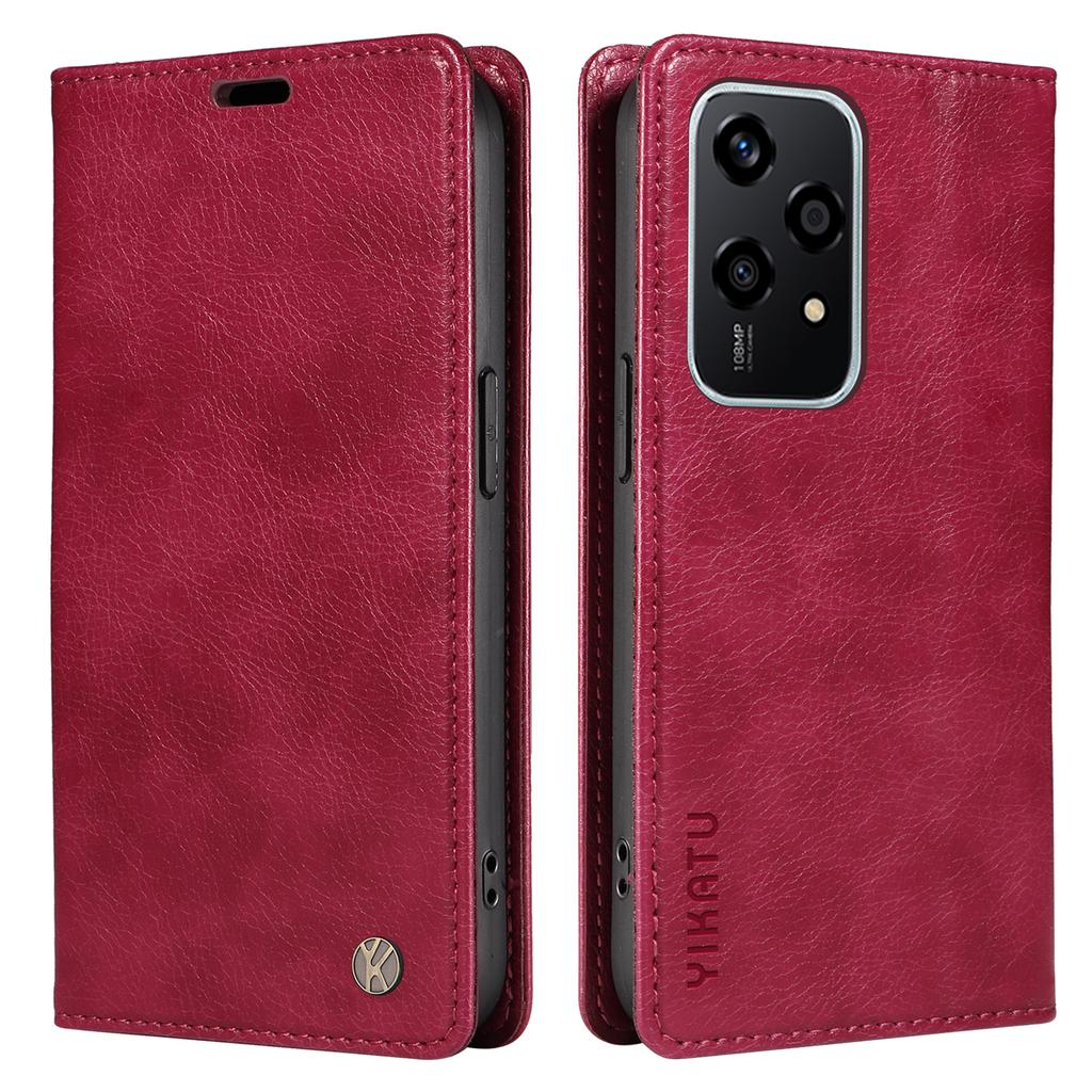 YIKATU YK-006 For Honor 200 Lite Wallet Case Litchi Texture Leather Magnetic Absorption Phone Cover