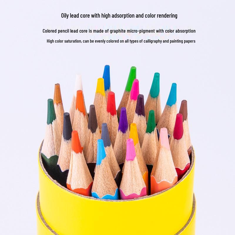 Deli 7070-24 Hexagonal Barrel Colored Pencils, 24 Colors