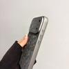 Luxury Leather PU Leopard Print Texture Phone Case For iPhone 17 16 15 14 13 Pro Max Matte Shockproof Bumper Large Window Cover