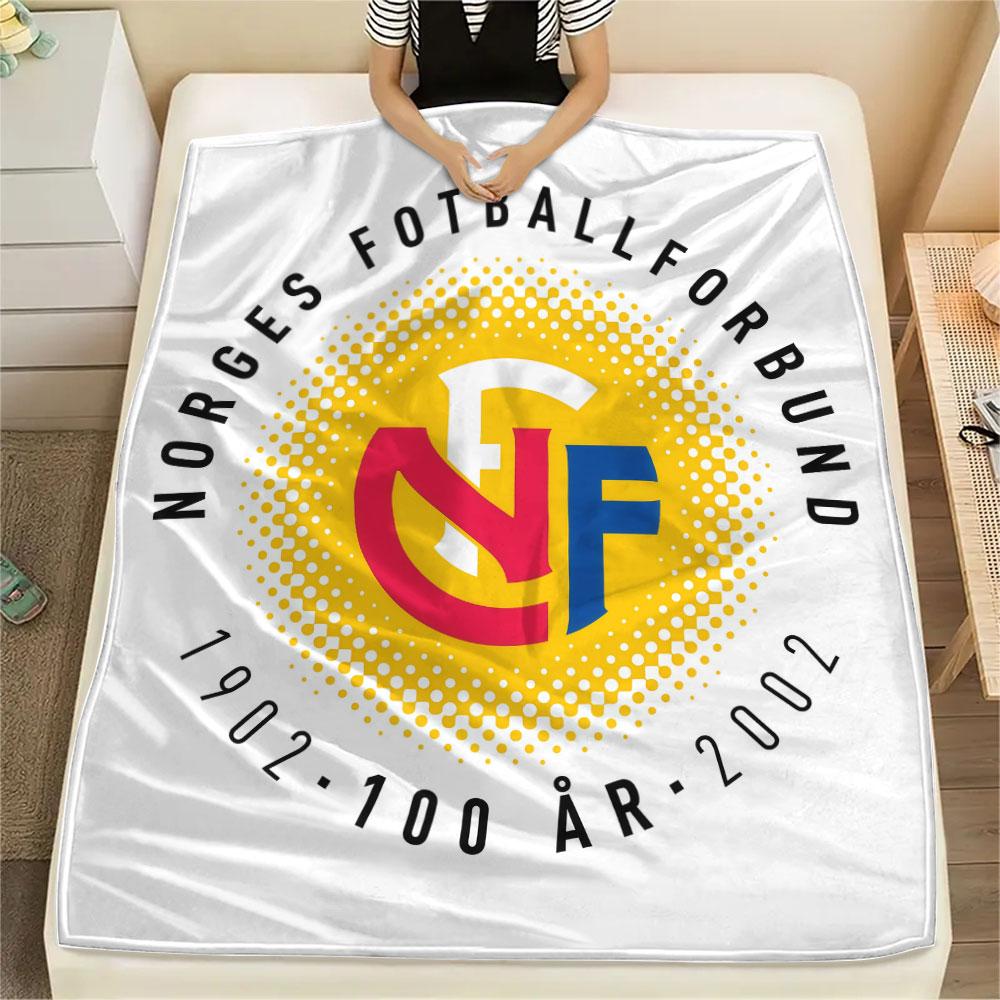 Norway Football Printed Flannel Blanket, Soft Throw for Bedroom Sofa, Washable,soccer Fan Merchandise, Great Gift.