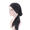 Women Bonnet Vintage Imitation Silk Solid Color Long Hair Lady Turbans for Sleeping