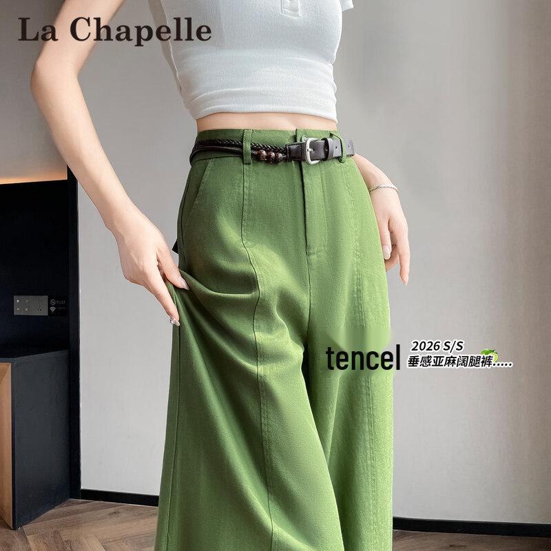 La Chapelle Tencel Linen Wide-Leg Casual Suit Pants L