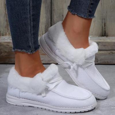 Mode Damen Loafers 2024 Winter Warme Kurze Plüsch Sneakers Weibliche Designer Slip auf Flache Schuhe Komfort Leichte Weiche Kurze Stiefel