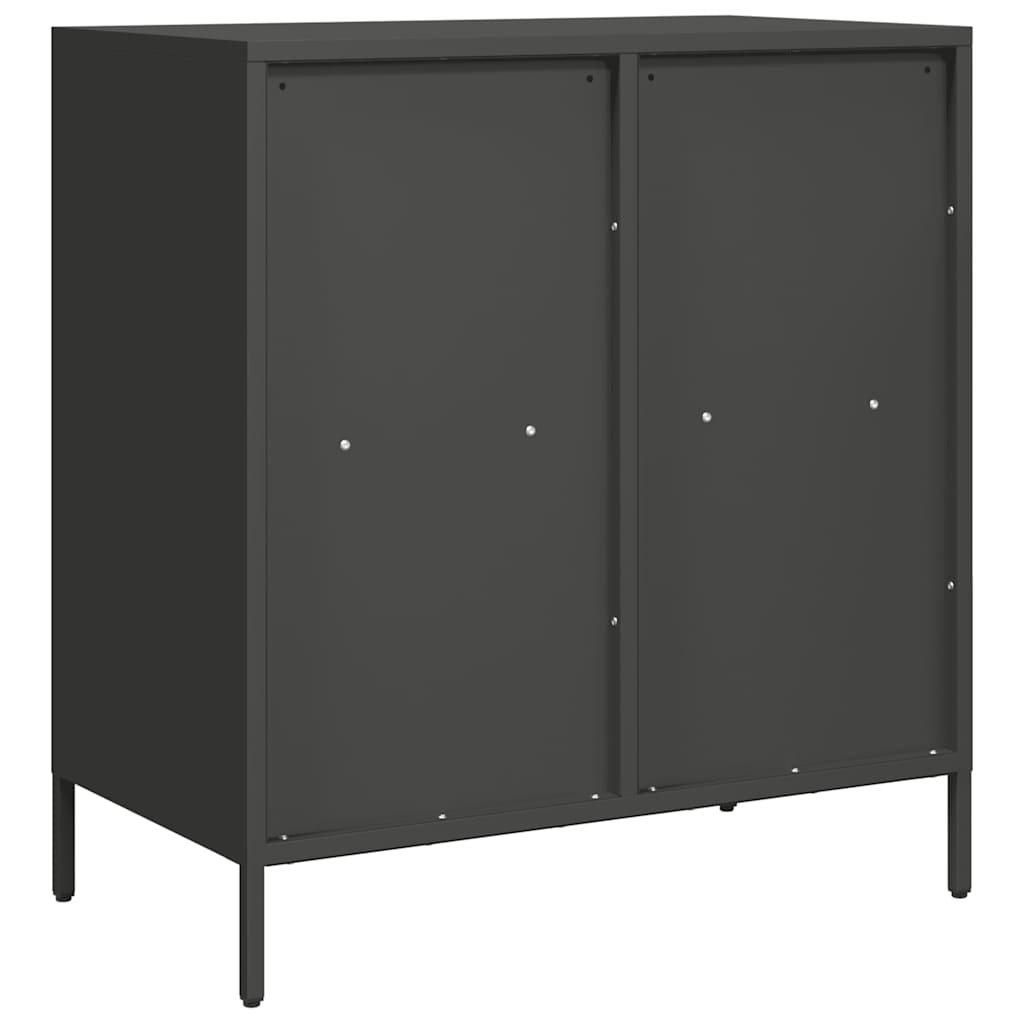 Vidaxl Szafka, Czarna, 68X39X73,5 Cm, Stal Walcowana Na Zimno