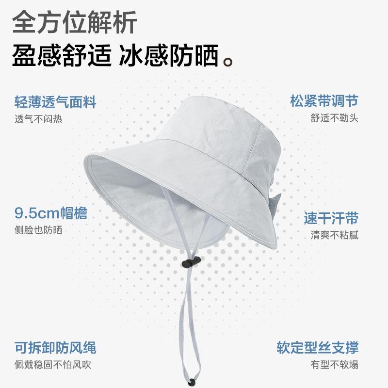 Summer Sun Protection Hat Women's Outdoor UV Protection Sun Hat with Ponytail Hole Hat Women's Big Eaves Show Face Small Bucket Hat