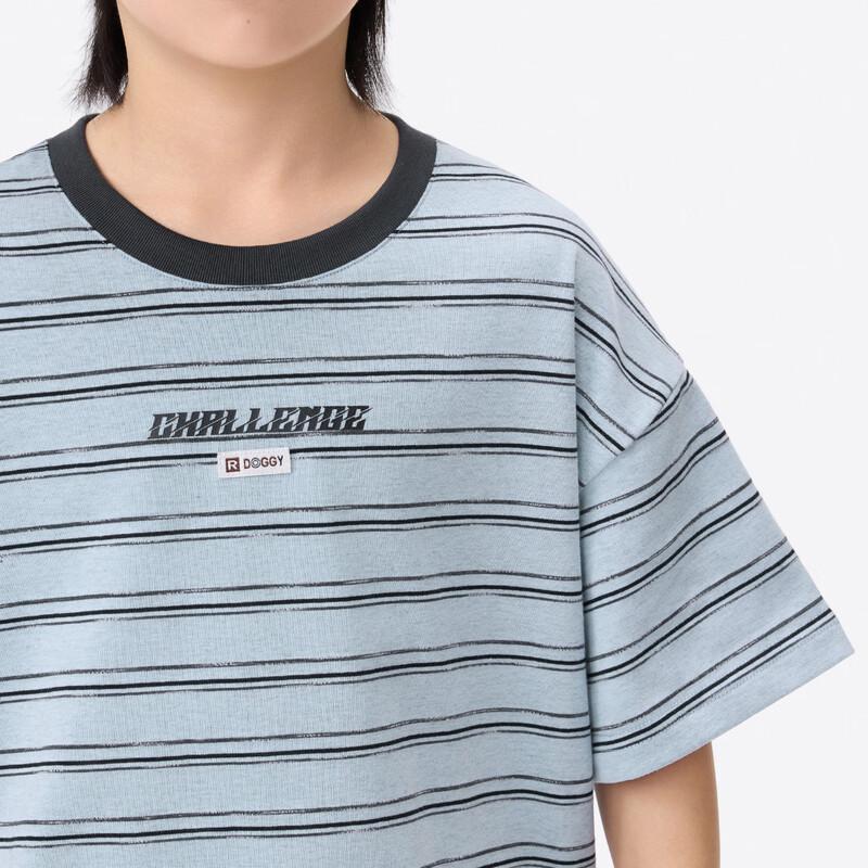Boys' Striped Letter Print Short Sleeve T-Shirt