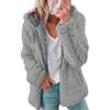 Fashion Casual Long-sleeved Autumn and Winter Women's Zipper Cardigan Coat, Thick Hooded Plush Women's Loose Warm Jacket 965#