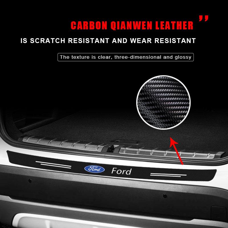Carbon Fiber Car Trunk Rear Bumper 3D Sticker Guard Plate Protector For Ford Focus Mondeo Kuga Fiesta MK7 Escort Explorer Edge 2 4 MK2 MK4 Mustang
