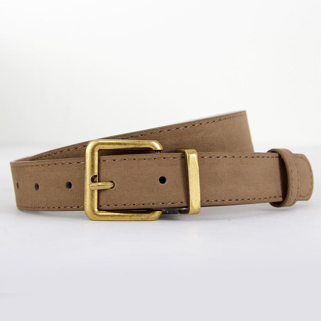 Damen Retro Wildleder Gürtel - Dornschließe für Anzüge und Jeans