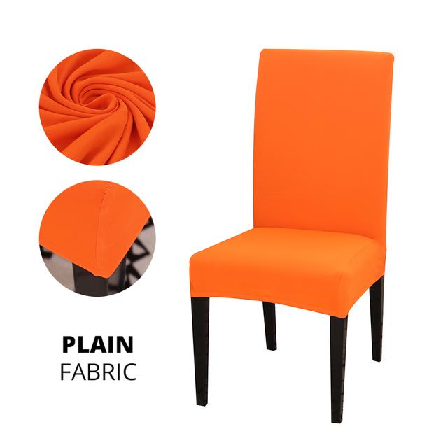 Ensfarget Stoltrekk Stretch Spandex Slipcover Protector For Kjøkken Stol Sete Hotell Bankett Bryllup Spisestue 1 /2 /4 /6 Stk