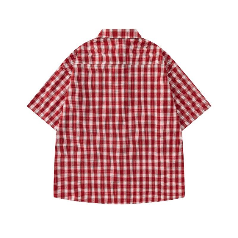 Accessori per Cravatte Academy Camicia a Maniche Corte a Quadri Estate Nuova Larga Casual Versatile Camicia per Uomo e Donna Coppie