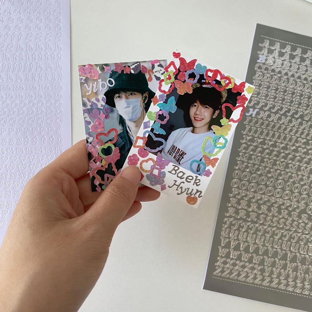1pcs Bronzing Gold Alphabet Letter Number Stickers For Diy Idol Photo Card Album Scrapbooking Diary Sticker Korean Stationery