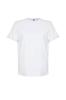 Women's Fashion Plus Size T-Shirt Crew Neck Short Orange Slit and Ruffle Detailed Boyfriend Knitted T-shirt