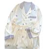 Bubble Bear Ice Silk Pajamas Spring And Summer Girl Style Thin Long-Sleeved Casual Loungewear