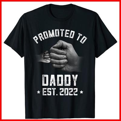 Herren Neues Papa, Lustige Schwangerschaftsankündigung Befördert zum Papa Schwarzes T-Shirt Unisex T-Shirt