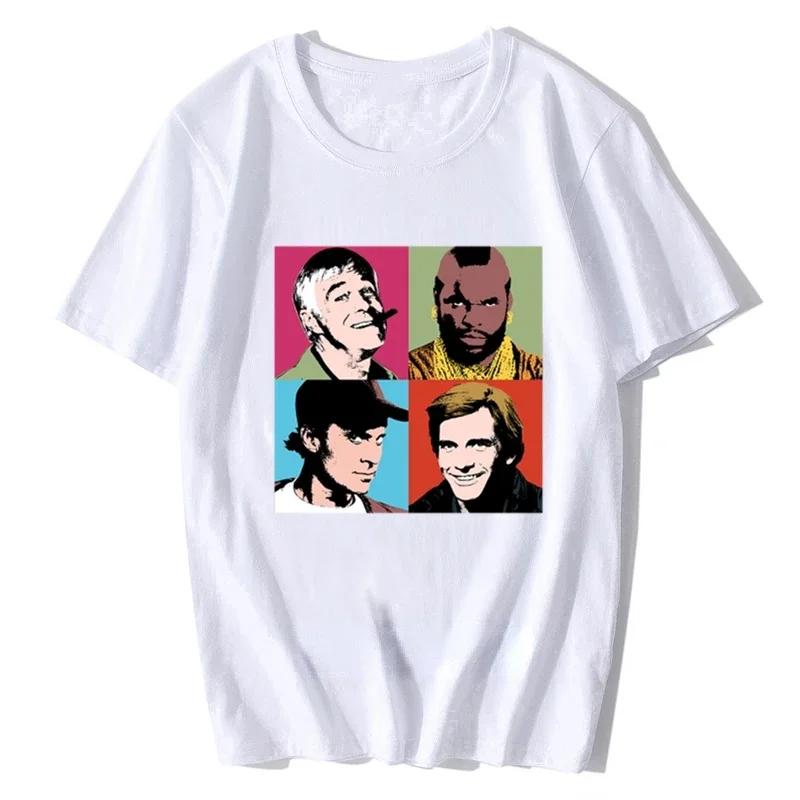 

Футболка A-Warhol Team Уорхол Команда А Сериал Пародия Портрет Графические футболки Смешные Ретро Мэшап Телевизионные Топы Camisetas#Цвет XXXXXL чёрный