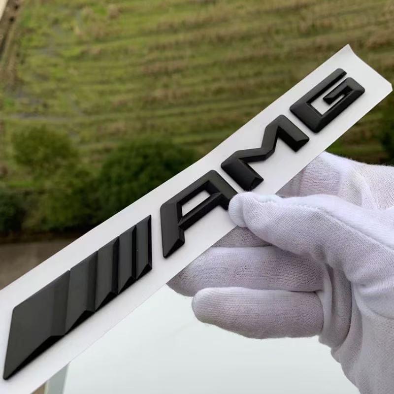 Glänzend Schwarzer AMG Heckklappen-Emblem-Aufkleber für Mercedes A-, C-, E-Klasse & CLA