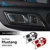 Real Soft Carbon Fiber Sticker For Ford Mustang GT Dark Horse EcoBoost 2024 2025 2026 LHD RHD Car Door Inner Handle Frame Trim